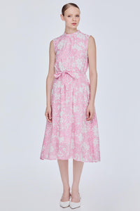 Sleeveless Floral Print Midi Dress