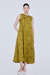 Chinese Detail Satin Dress