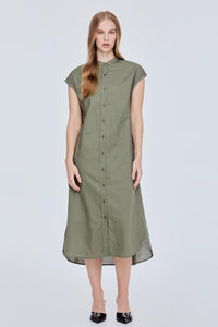 Boxy Stand Collar Dress