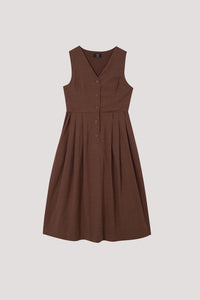 Pleated Sleeveless Dress