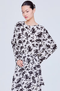 Relaxed Printed Long Sleeve Blouse