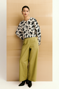 Relaxed Printed Long Sleeve Blouse