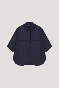Half Placket Pocketed Blouse