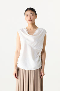 Asymmetrical Knot Draped Top