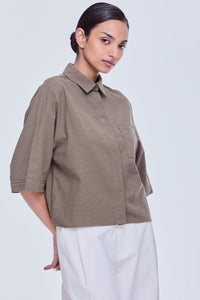 Half Sleeve Collared Blouse