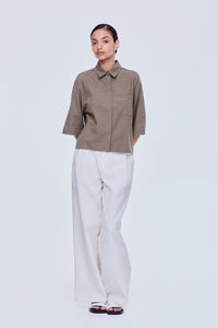 Half Sleeve Collared Blouse