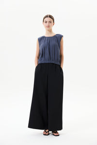 Woven Gathering Sleeveless Top