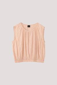 Woven Gathering Sleeveless Top