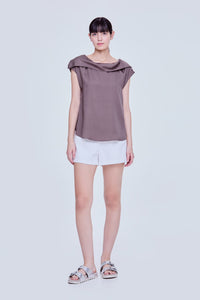 Draped Collar Blouse