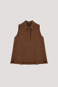 Collared Sleeveless Top