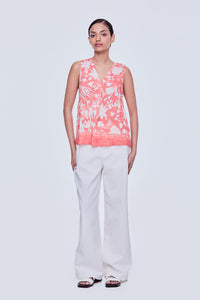 Floral V-Neck Sleeveless Top