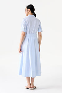 Utility Pleated Stripes Dress