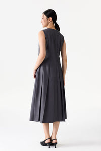 Sleeveless Pleated Dress