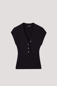 Double V-Neck Magyar Knit Top