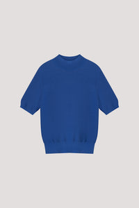 High Ribbed Neck Knit Top