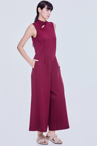 Mandarin Collar Jersey Jumpsuit
