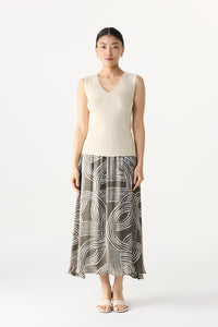 Elasticated Printed Skirt