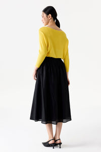 Elasticised Gathered Chiffon Skirt