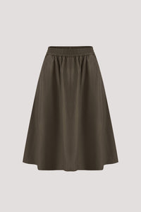 Elasticated Flared Midi Skirt