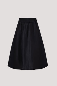 Elasticated Flared Midi Skirt