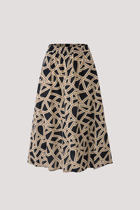 Printed Elasticated Midi Skirt