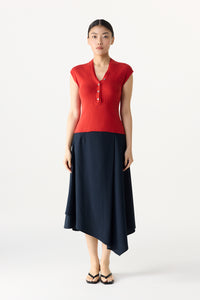 Asymmetrical Midi Wrap Skirt