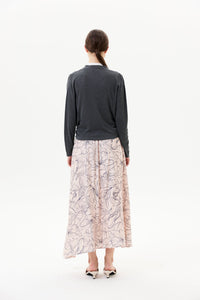 Printed Elasticated Midi Skirt