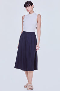 Elasticised Flare Midi Skirt