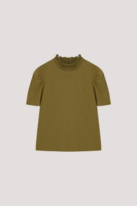 Smocked Neck Jersey Top