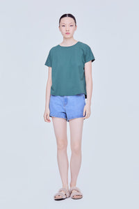 Pleated Back Flare Top