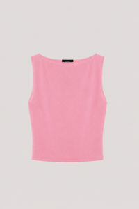 Clean Sleeveless Boat Neck Top