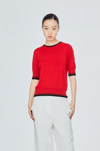 Contrast Trim Knit Top