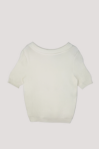Boat Neck Knit Blouse