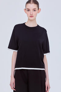 Contrast Trim Knit Top
