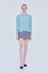 Fluffy High Neck Knit Top