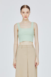 Knitted Sleeveless Square Neck Top