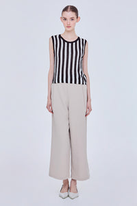Textured Striped Knit Vest