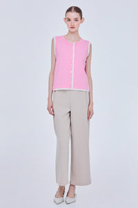 Contrast Trim Knit Vest