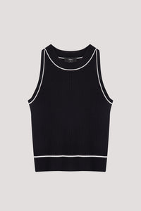 Contrast Edge Knit Vest