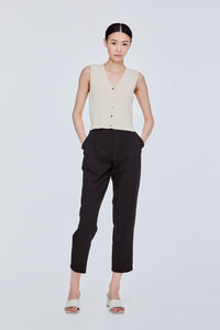 Button-Front Knit Vest
