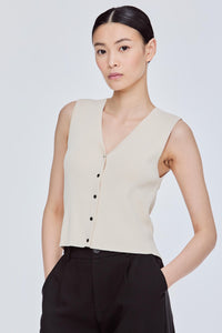 Button-Front Knit Vest