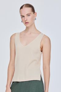 V-Neck Ribbed Knit Vest