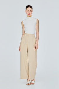 Pleated Wide Leg Trousers