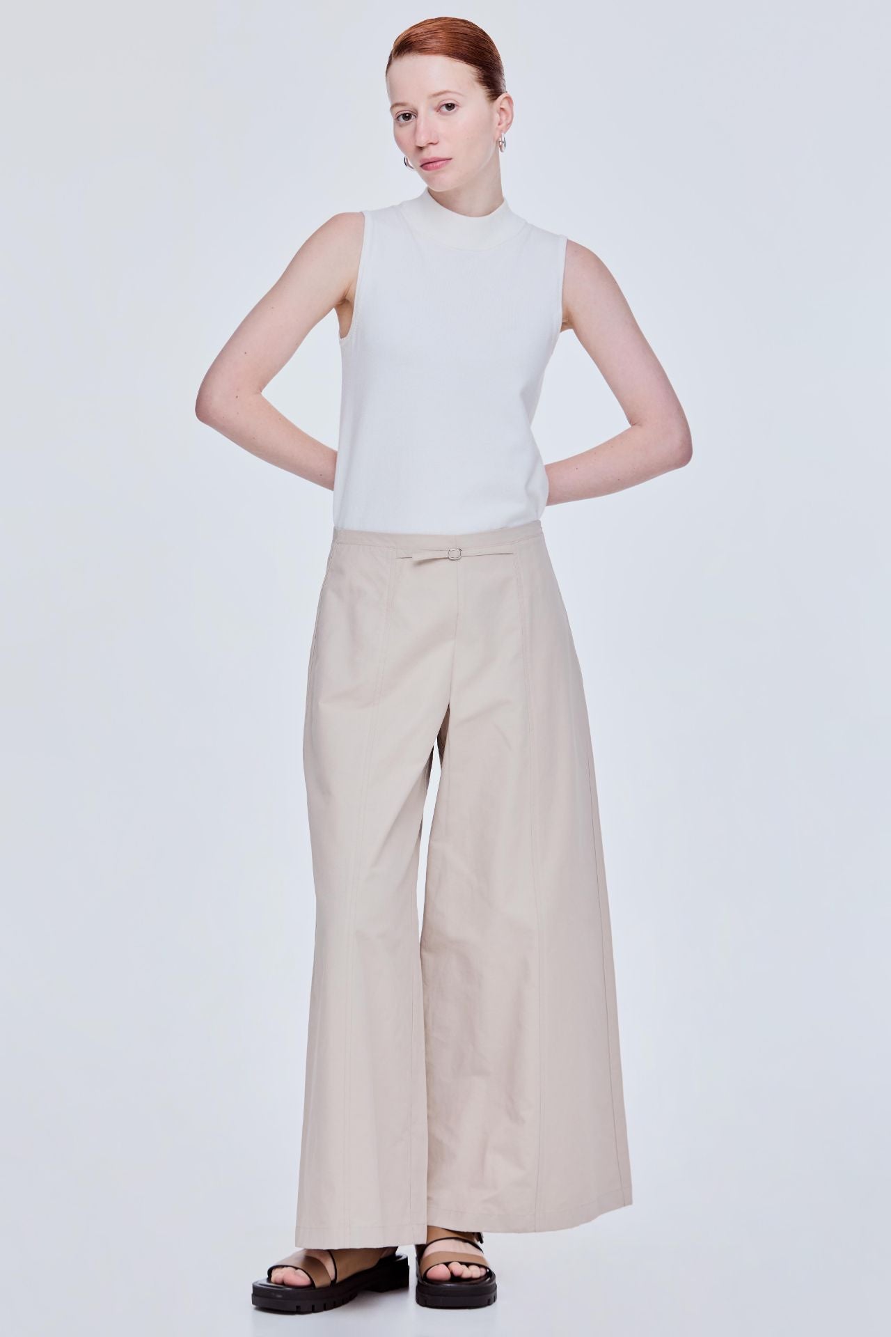 Panelled Wide Leg Trousers