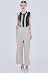 Side Fastened Wide Leg Trousers