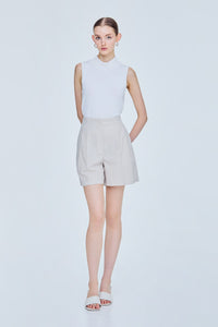 Pleated Gingham Shorts