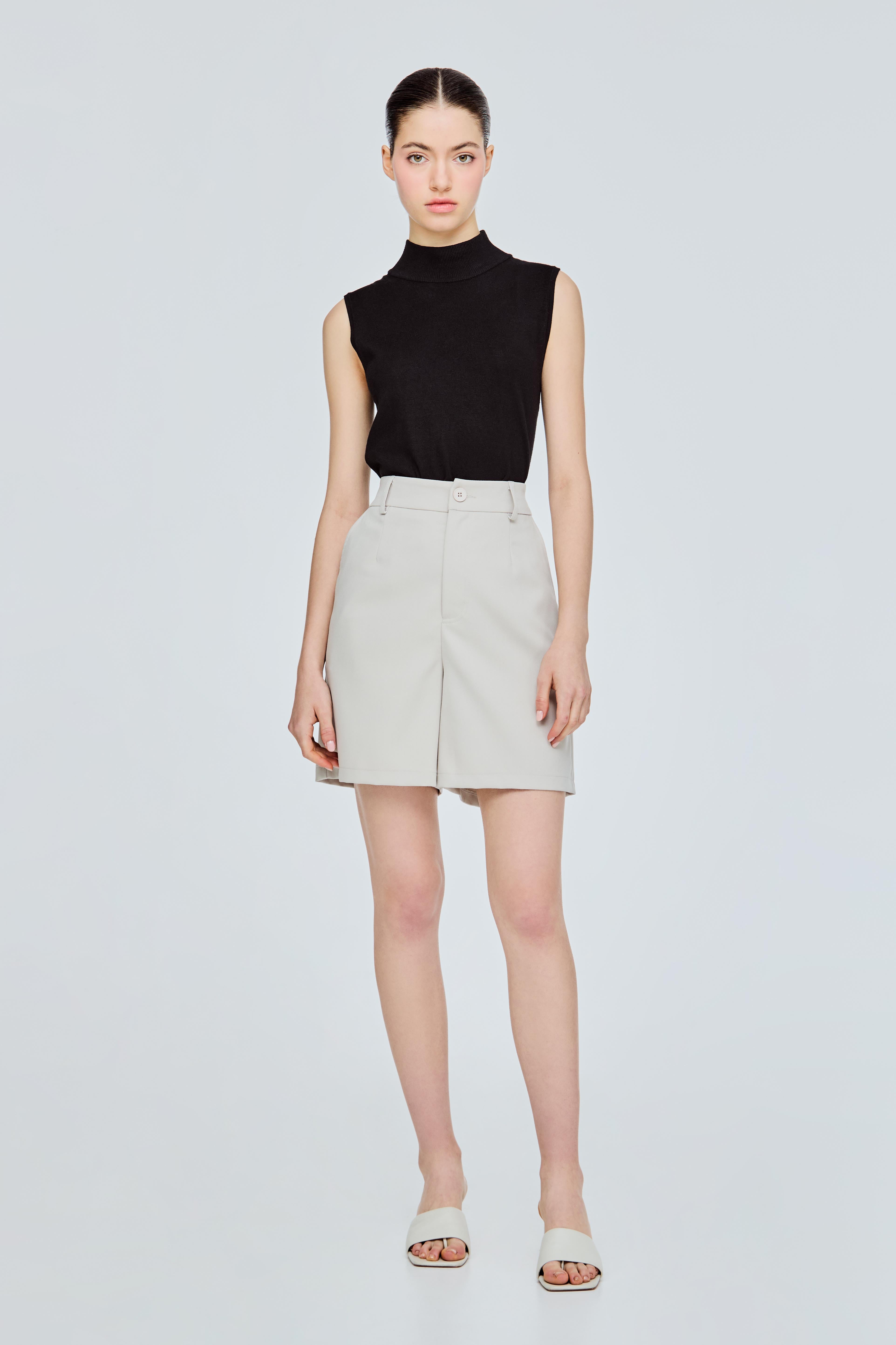 Elasticised Single Button Shorts