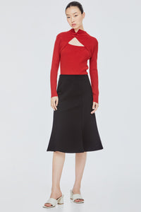 Panelled A-Line Skirt