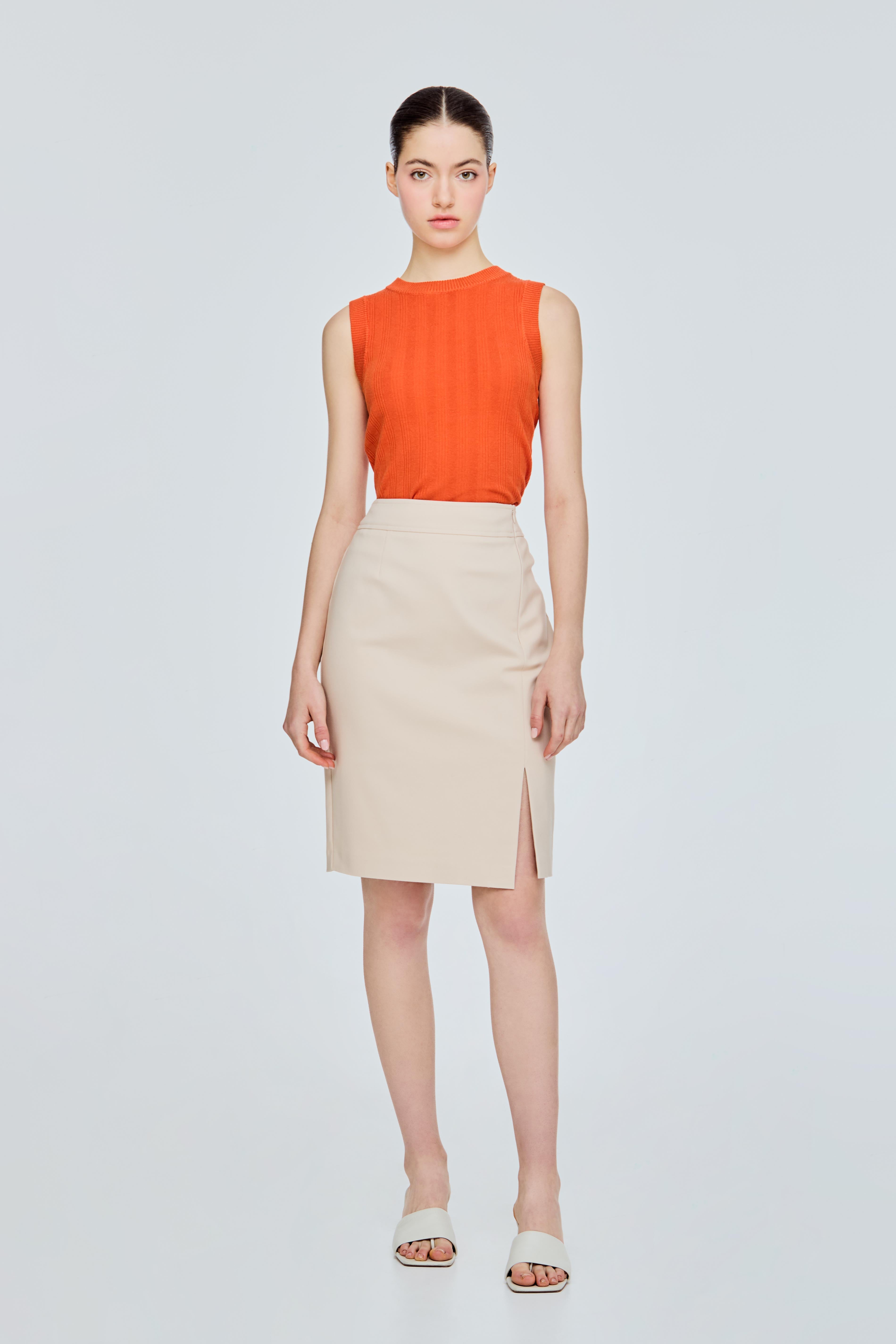 Tailored Mini Pencil Skirt