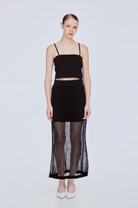 Straight Open Knit Skirt